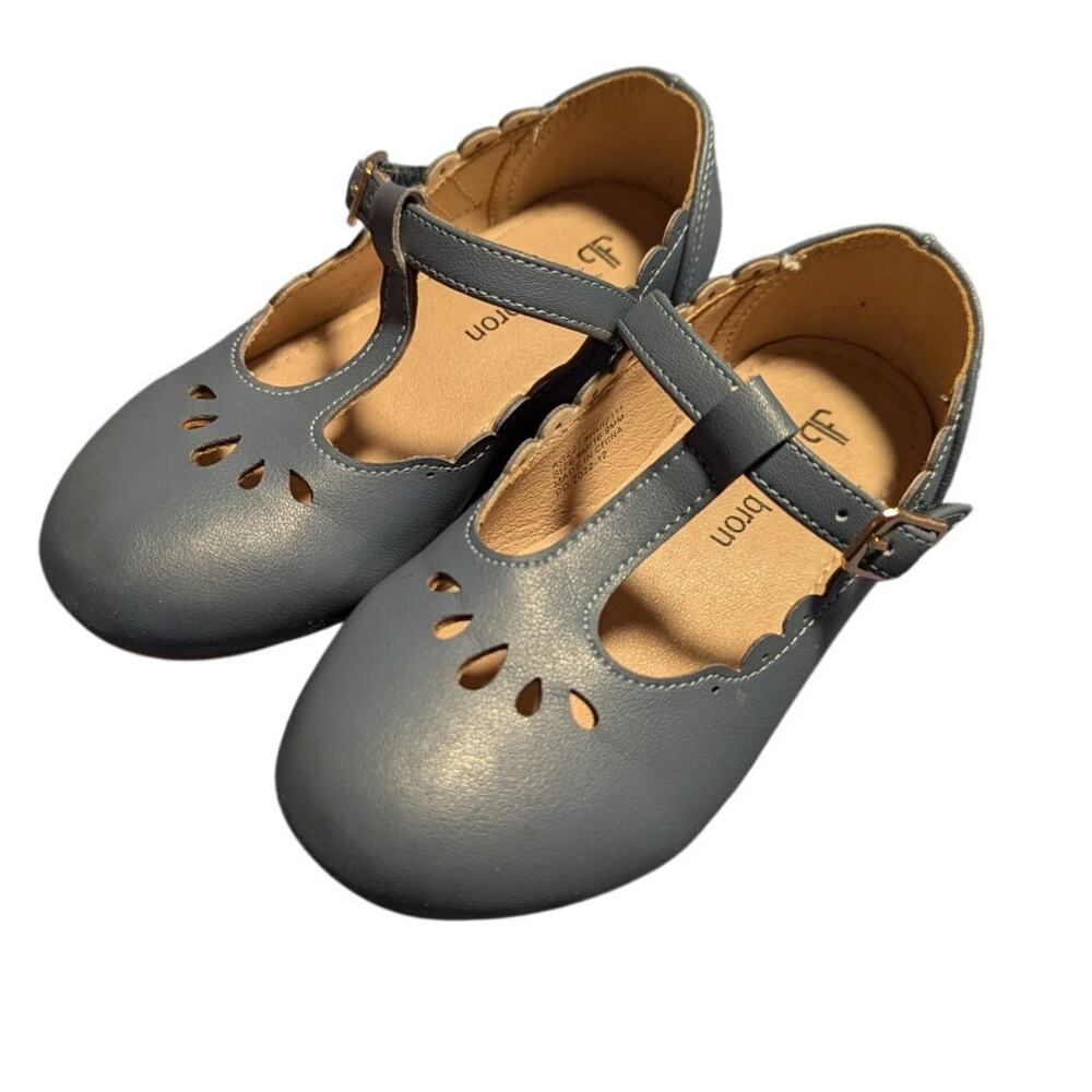 T-Strap Mary Jane Kids Dress Shoes in Slate Gray